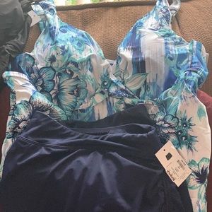 Apt9/Croft & barrow tankini/swim skirt